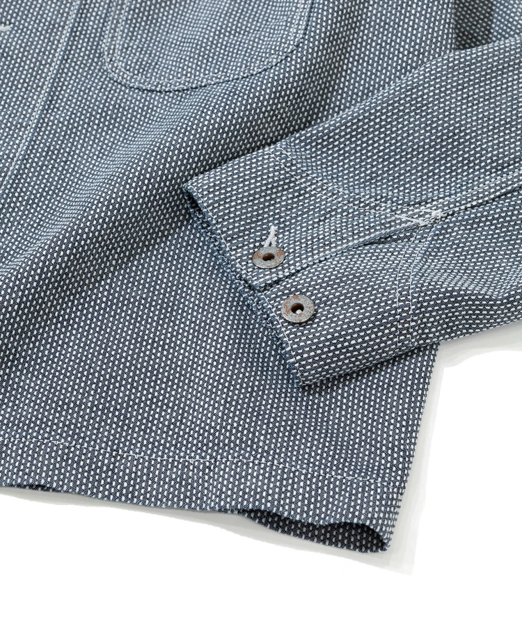 AOZORA BLUE HEAVEN(アオゾラ ブルー ヘヴン) |刺し子シャンブレーショートカバーオール(MENS)