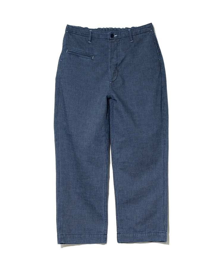 AOZORA BLUE HEAVEN(アオゾラ ブルー ヘヴン) |AOZORA刺し子シャンブレートラウザー(MENS)