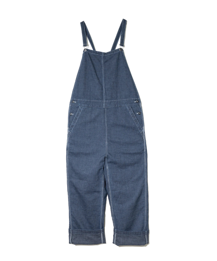 AOZORA BLUE HEAVEN(アオゾラ ブルー ヘヴン) |AOZORA刺し子シャンブレーサロペット(WOMENS)
