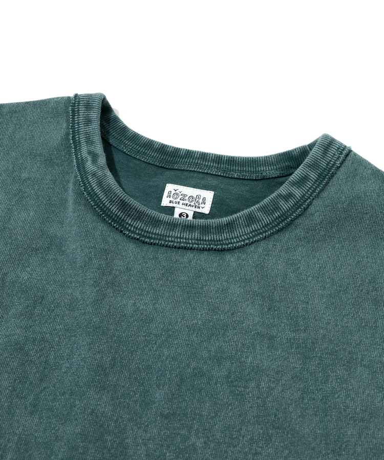 AOZORA BLUE HEAVEN(アオゾラ ブルー ヘヴン) |AOZORA 度詰め天竺+製品染めパウダーブリーチTシャツ (MENS)