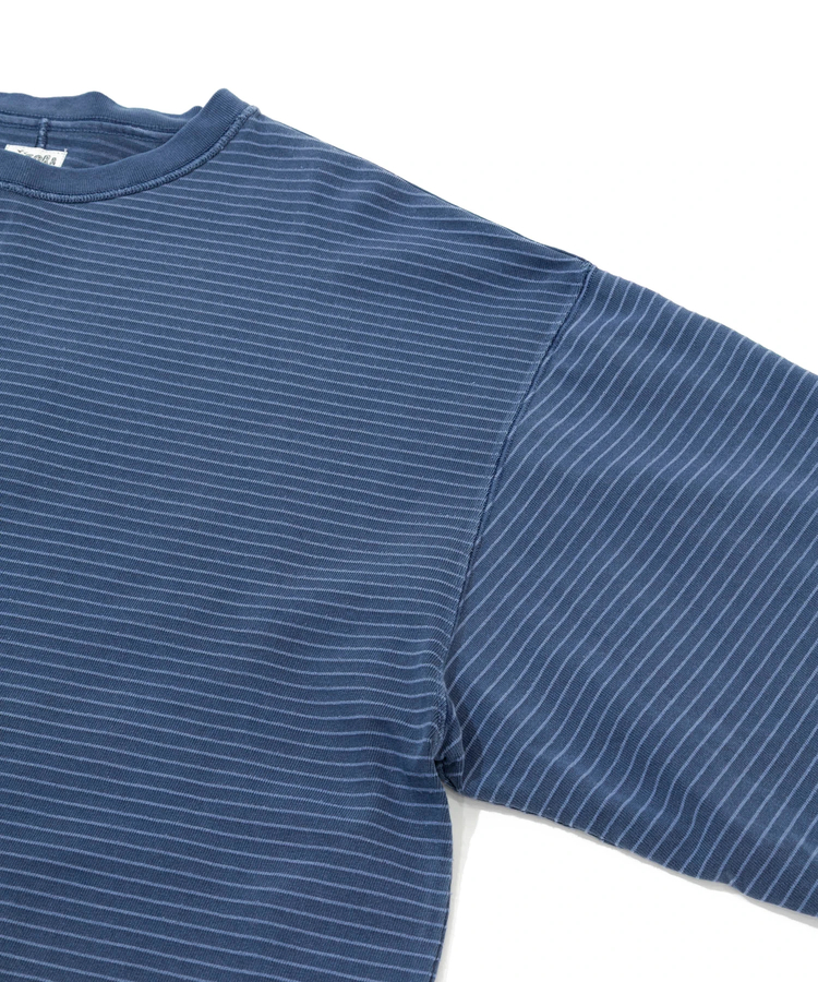AOZORA BLUE HEAVEN(アオゾラ ブルー ヘヴン) |AOZORAボーダー+製品染めストーンウォッシュレイヤードロンT(MENS)