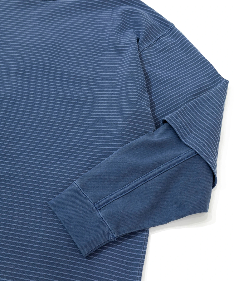 AOZORA BLUE HEAVEN(アオゾラ ブルー ヘヴン) |AOZORAボーダー+製品染めストーンウォッシュレイヤードロンT(MENS)