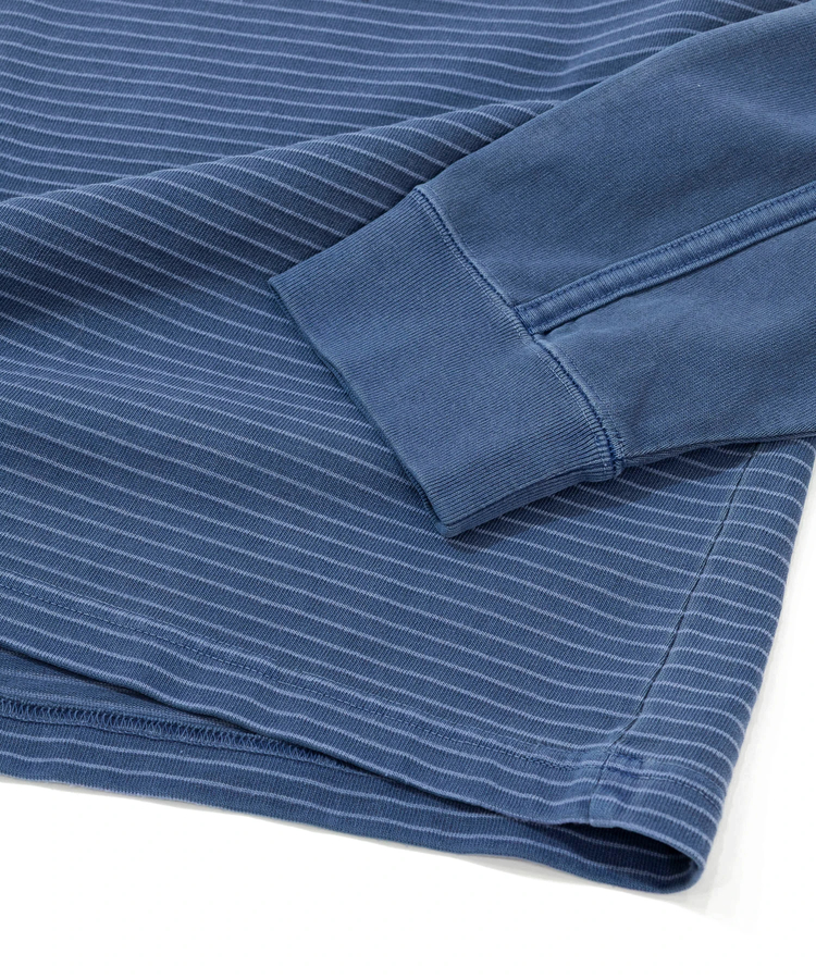 AOZORA BLUE HEAVEN(アオゾラ ブルー ヘヴン) |AOZORAボーダー+製品染めストーンウォッシュレイヤードロンT(MENS)