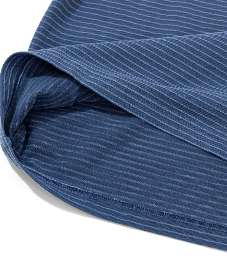 AOZORA BLUE HEAVEN(アオゾラ ブルー ヘヴン) |AOZORAボーダー+製品染めストーンウォッシュレイヤードロンT(MENS)