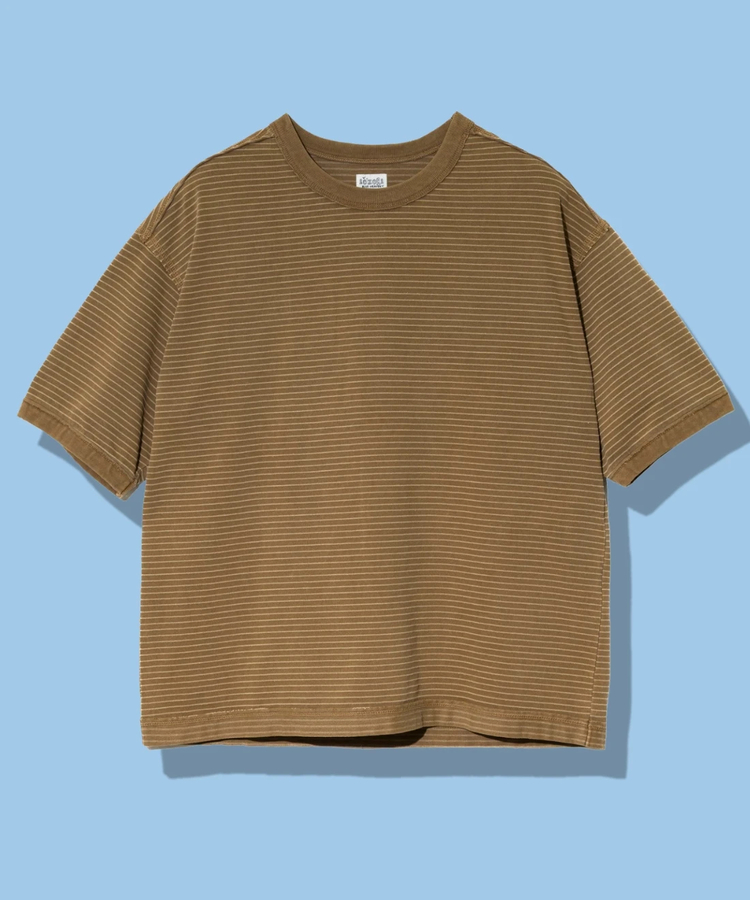 AOZORA BLUE HEAVEN(アオゾラ ブルー ヘヴン) |AOZORA ボーダー+製品染めストーンウォッシュTシャツ (MENS)