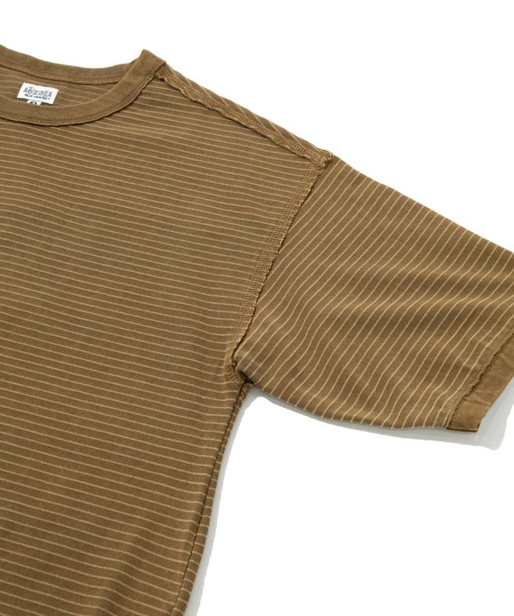 AOZORA BLUE HEAVEN(アオゾラ ブルー ヘヴン) |AOZORA ボーダー+製品染めストーンウォッシュTシャツ (MENS)
