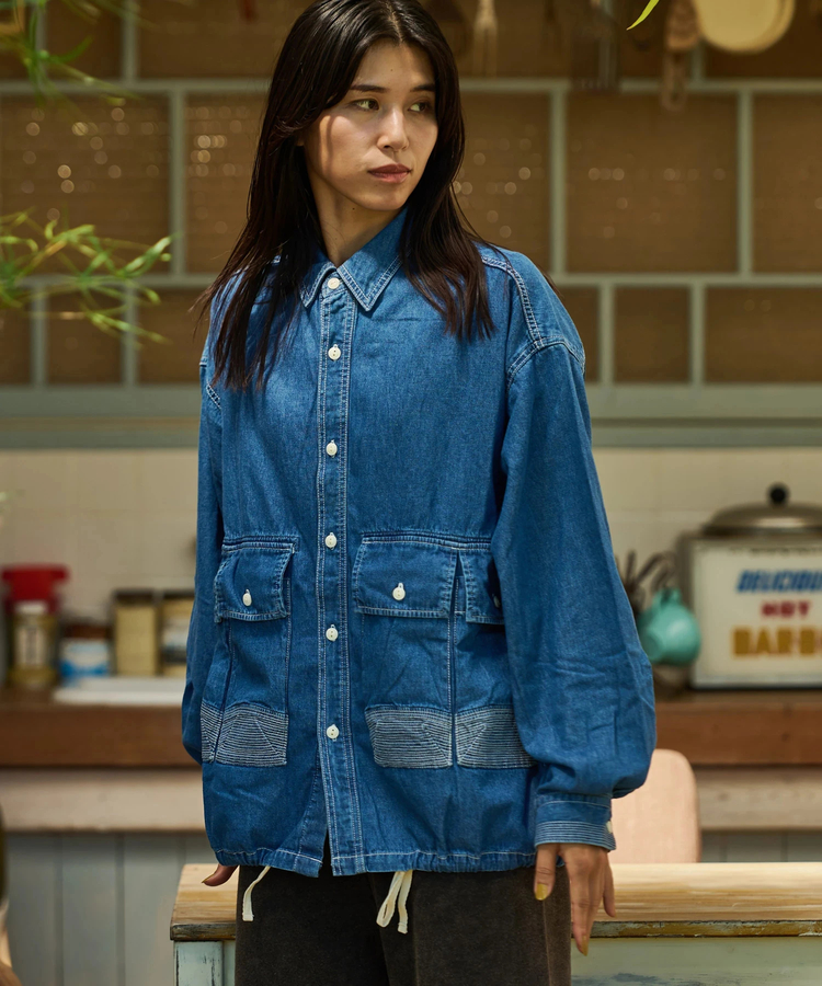 AOZORA BLUE HEAVEN(アオゾラ ブルー ヘヴン) |AOZORA DENIM･ヒッコリーコーチシャツ (MENS/WOMENS)