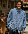 AOZORA BLUE HEAVEN(アオゾラ ブルー ヘヴン) |AOZORA DENIM･ヒッコリーコーチシャツ (MENS/WOMENS)