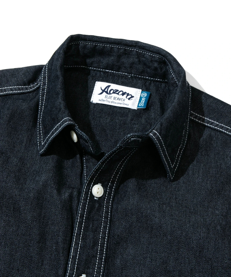 AOZORA BLUE HEAVEN(アオゾラ ブルー ヘヴン) |AOZORA DENIM･ヒッコリーコーチシャツ (MENS/WOMENS)