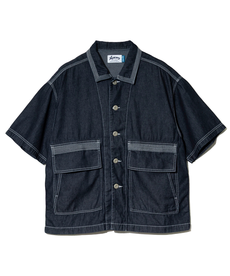 AOZORA BLUE HEAVEN(アオゾラ ブルー ヘヴン) |AOZORA DENIMヒッコリーSSゲームシャツ(MENS)