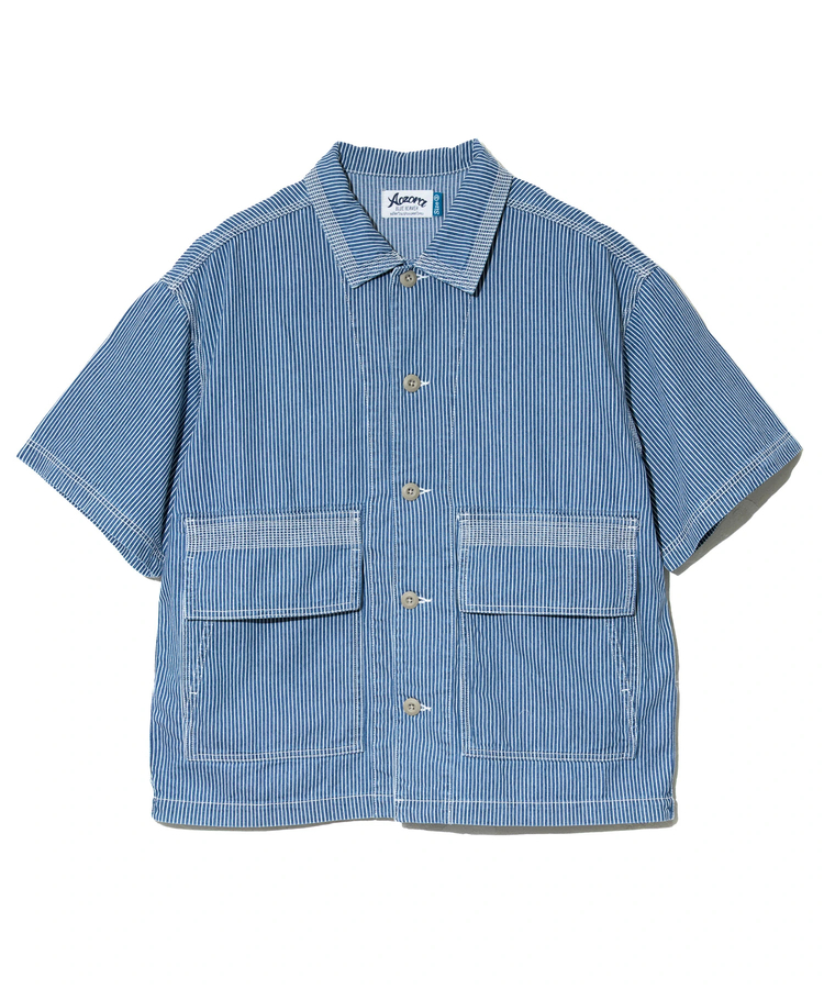 AOZORA BLUE HEAVEN(アオゾラ ブルー ヘヴン) |AOZORA DENIMヒッコリーSSゲームシャツ(MENS)