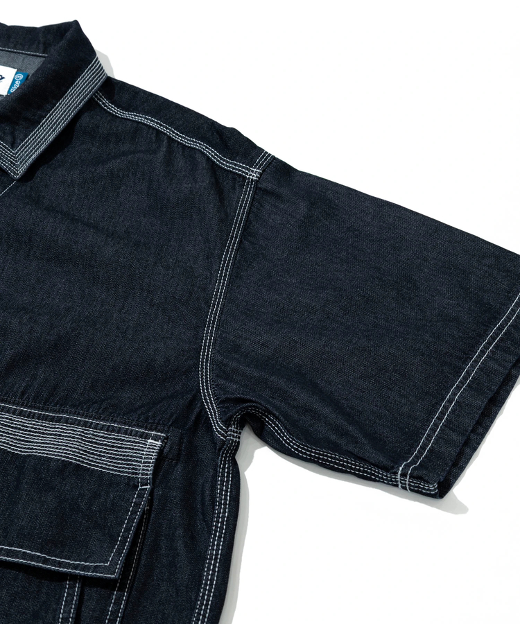 AOZORA BLUE HEAVEN(アオゾラ ブルー ヘヴン) |AOZORA DENIMヒッコリーSSゲームシャツ(MENS)