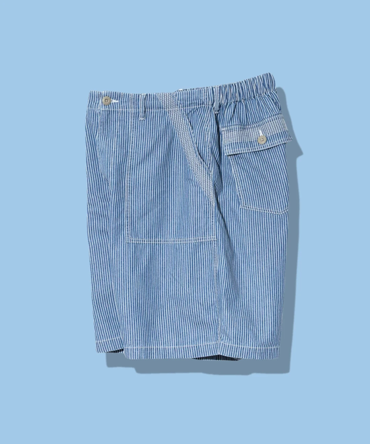 AOZORA BLUE HEAVEN(アオゾラ ブルー ヘヴン) |AOZORA DENIM･ヒッコリーワイドベーカーショーツ(MENS)