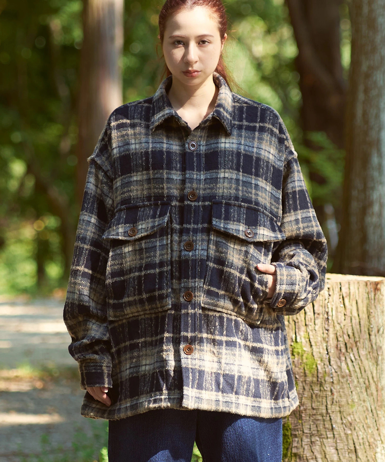 AOZORA BLUE HEAVEN(アオゾラ ブルー ヘヴン) |AOZORA ネルチェック起毛シャツ (MENS)