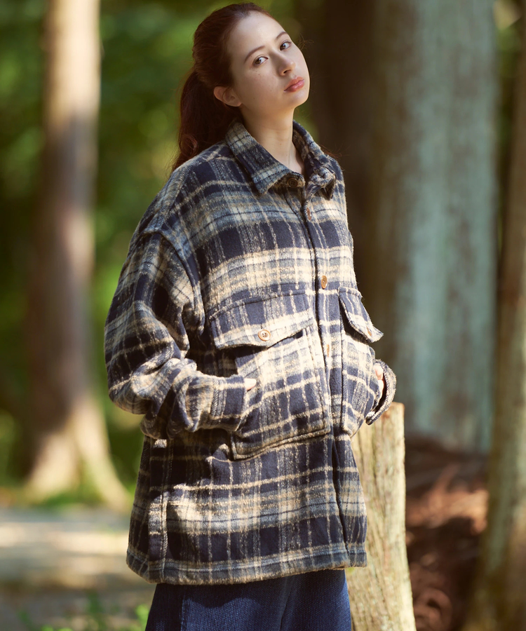 AOZORA BLUE HEAVEN(アオゾラ ブルー ヘヴン) |AOZORA ネルチェック起毛シャツ (MENS)