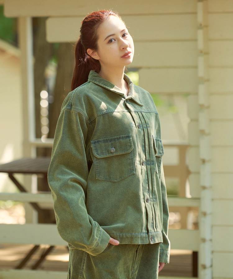 AOZORA BLUE HEAVEN(アオゾラ ブルー ヘヴン) |AOZORA コーデユロイ ケミカルブリーチトラッカーJKT (MENS)