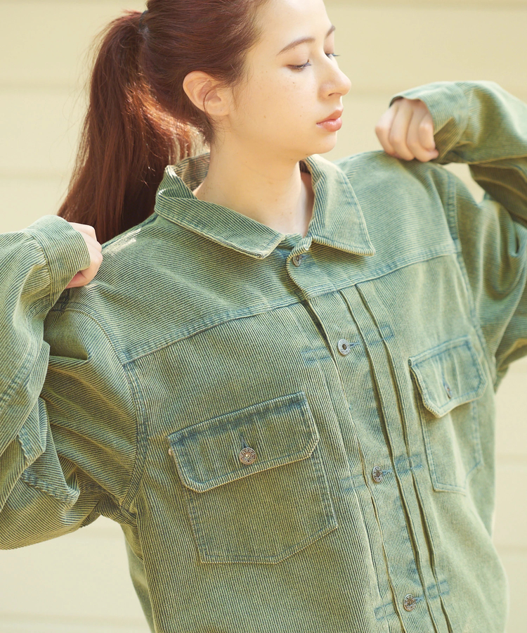AOZORA BLUE HEAVEN(アオゾラ ブルー ヘヴン) |AOZORA コーデユロイ ケミカルブリーチトラッカーJKT (MENS)