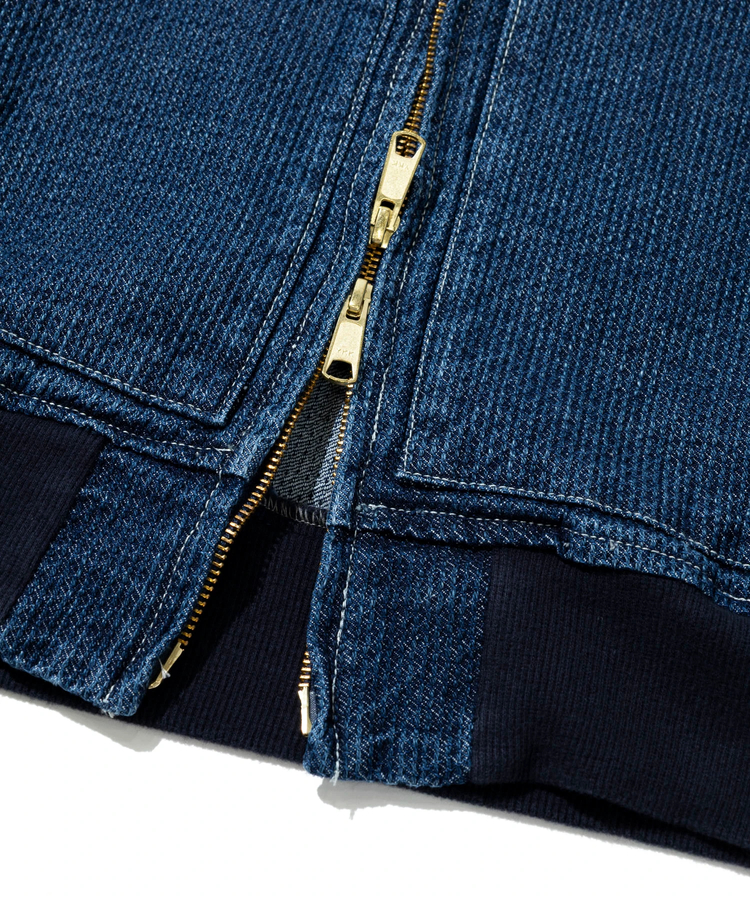 AOZORA BLUE HEAVEN(アオゾラ ブルー ヘヴン) |AOZORA 刺し子デニムZIPパーカー (MENS)