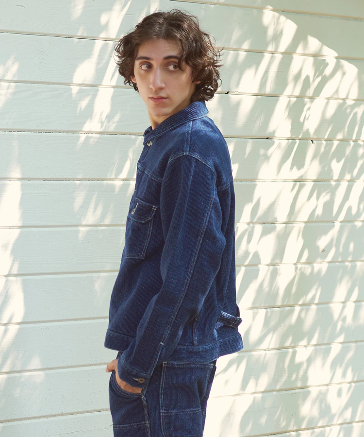 AOZORA BLUE HEAVEN(アオゾラ ブルー ヘヴン) |AOZORA 刺し子デニムワイドトラッカーJKT(MENS)