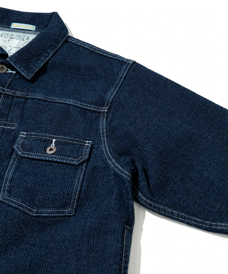 AOZORA BLUE HEAVEN(アオゾラ ブルー ヘヴン) |AOZORA 刺し子デニムワイドトラッカーJKT(MENS)