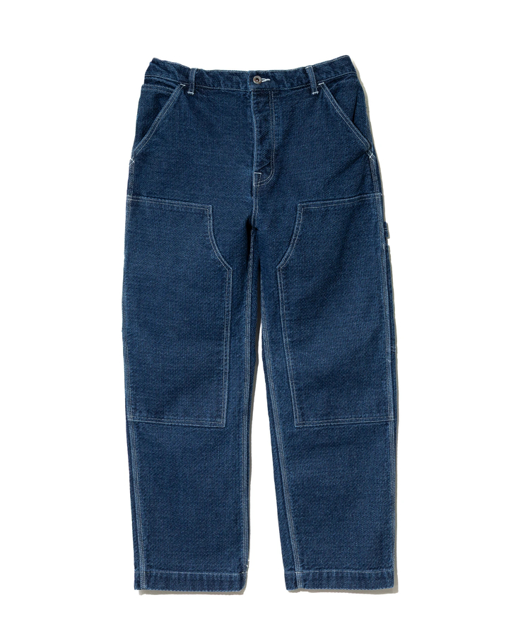 AOZORA BLUE HEAVEN(アオゾラ ブルー ヘヴン) |AOZORA 刺し子デニムダブルニーペインターパンツ (MENS)