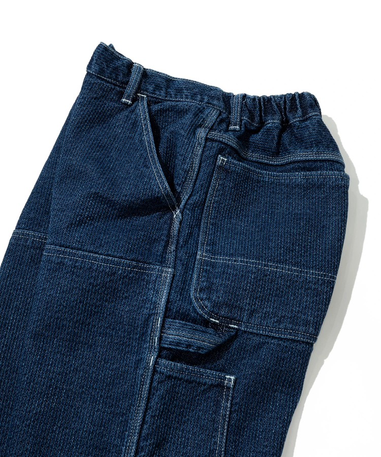 AOZORA BLUE HEAVEN(アオゾラ ブルー ヘヴン) |AOZORA 刺し子デニムダブルニーペインターパンツ (MENS)