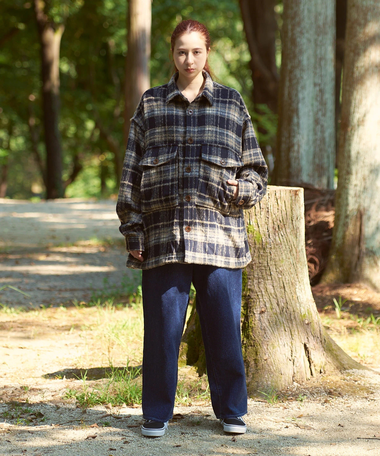 AOZORA BLUE HEAVEN(アオゾラ ブルー ヘヴン) |AOZORA刺し子デニムロールアップパンツ(MENS)