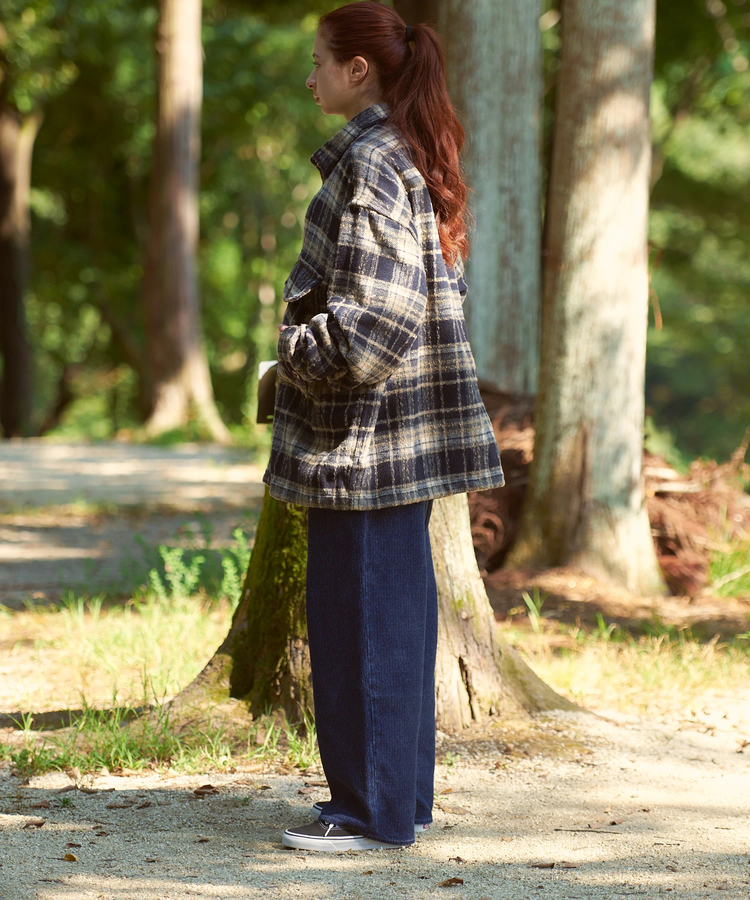 AOZORA BLUE HEAVEN(アオゾラ ブルー ヘヴン) |AOZORA刺し子デニムロールアップパンツ(MENS)