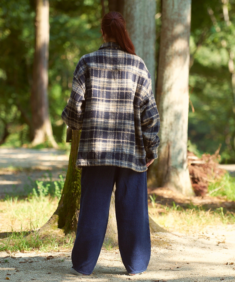 AOZORA BLUE HEAVEN(アオゾラ ブルー ヘヴン) |AOZORA刺し子デニムロールアップパンツ(MENS)