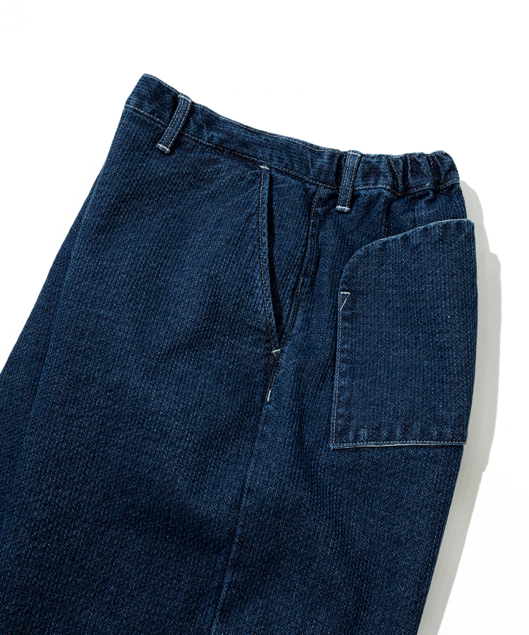 AOZORA BLUE HEAVEN(アオゾラ ブルー ヘヴン) |AOZORA刺し子デニムロールアップパンツ(MENS)