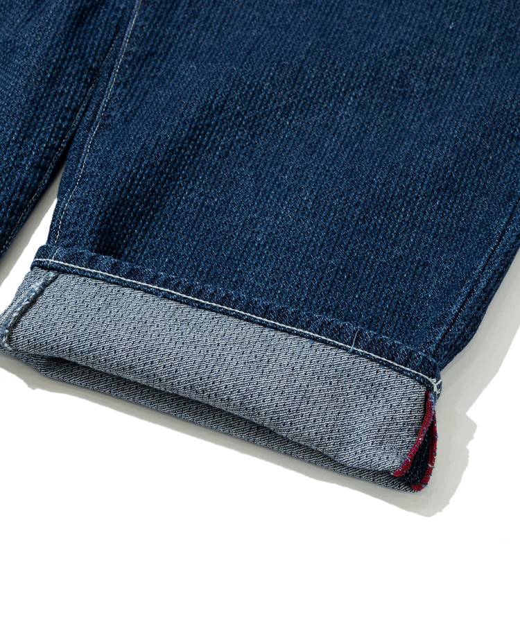 AOZORA BLUE HEAVEN(アオゾラ ブルー ヘヴン) |AOZORA刺し子デニムロールアップパンツ(MENS)