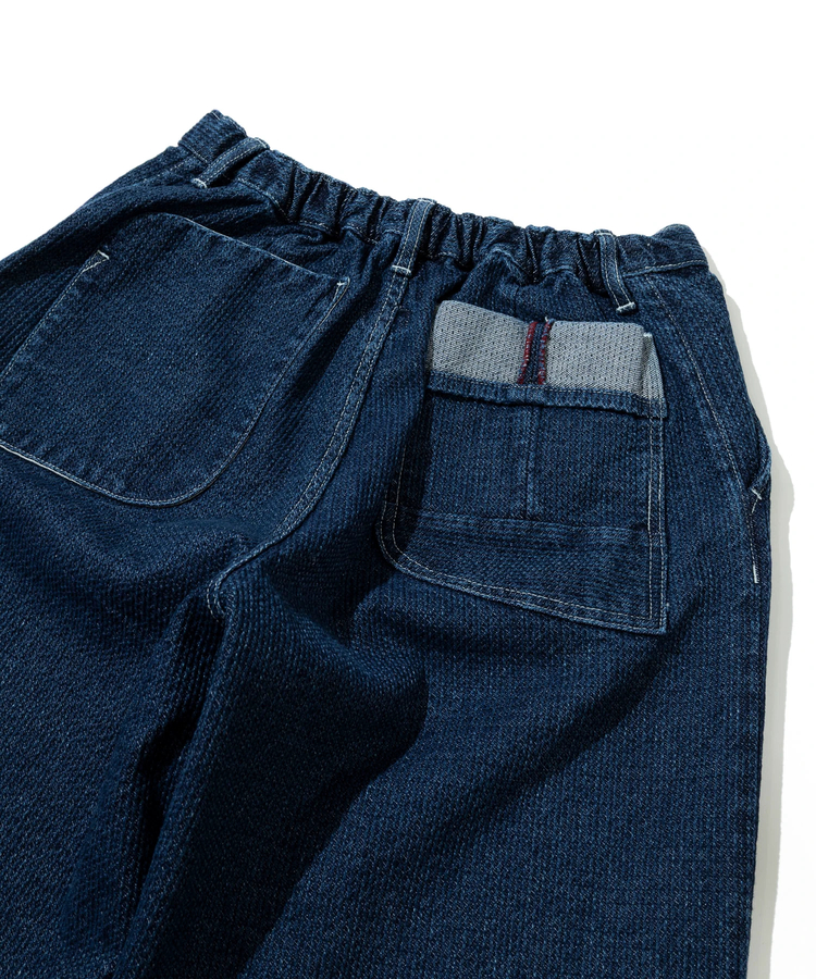 AOZORA BLUE HEAVEN(アオゾラ ブルー ヘヴン) |AOZORA刺し子デニムロールアップパンツ(MENS)