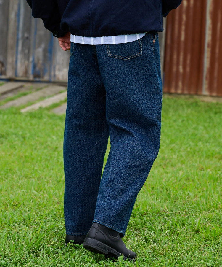 AOZORA BLUE HEAVEN(アオゾラ ブルー ヘヴン) |AOZORA 刺し子DENIM ワイドテーパードパンツ (MENS)