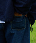 AOZORA BLUE HEAVEN(アオゾラ ブルー ヘヴン) |AOZORA 刺し子DENIM ワイドテーパードパンツ (MENS)
