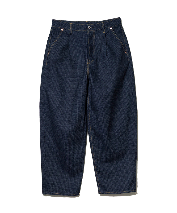 AOZORA BLUE HEAVEN(アオゾラ ブルー ヘヴン) |AOZORA 刺し子DENIM ワイドテーパードパンツ (MENS)