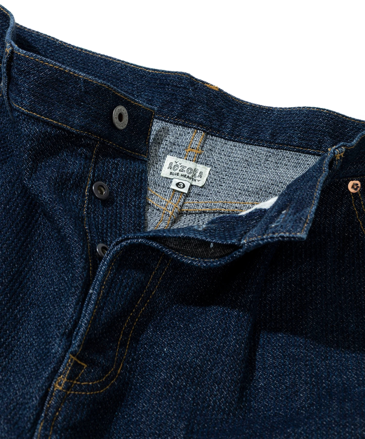 AOZORA BLUE HEAVEN(アオゾラ ブルー ヘヴン) |AOZORA 刺し子DENIM ワイドテーパードパンツ (MENS)