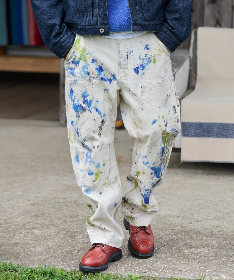 AOZORA BLUE HEAVEN(アオゾラ ブルー ヘヴン) |AOZORA ダブルニーパンツ ペンキ加工(MENS)