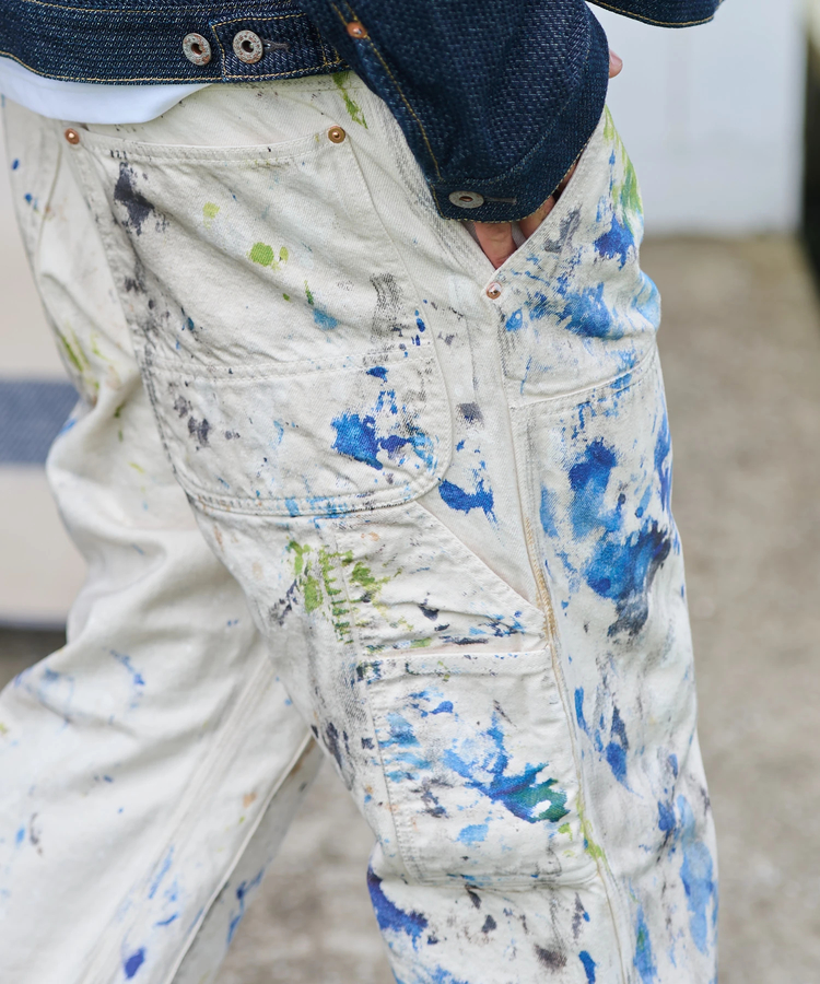 AOZORA BLUE HEAVEN(アオゾラ ブルー ヘヴン) |AOZORA ダブルニーパンツ ペンキ加工(MENS)
