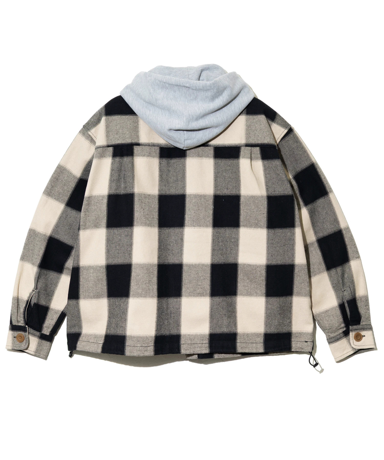 AOZORA BLUE HEAVEN(アオゾラ ブルー ヘヴン) |AOZORA ネルチェックフードシャツ(MENS)