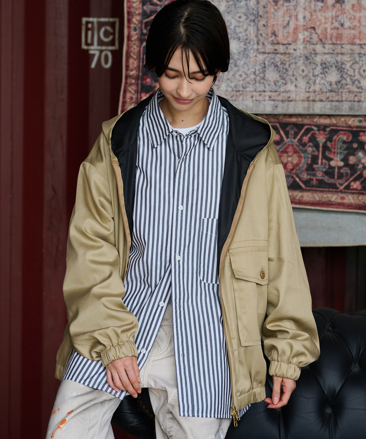 AOZORA BLUE HEAVEN(アオゾラ ブルー ヘヴン) |AOZORA L/oz T/CツイルZIPパーカ(MENS)