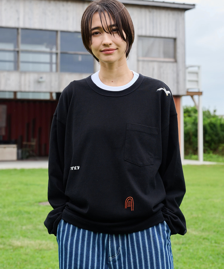 AOZORA BLUE HEAVEN(アオゾラ ブルー ヘヴン) |AOZORA 10s 天竺刺繍ポケットロンTEE(MENS)