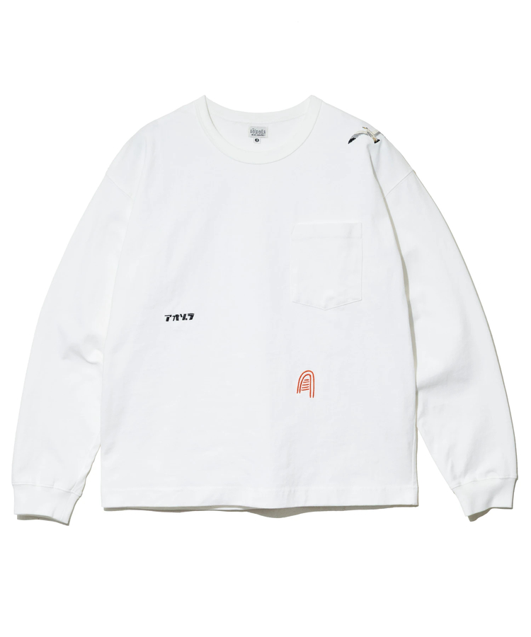 AOZORA BLUE HEAVEN(アオゾラ ブルー ヘヴン) |AOZORA 10s 天竺刺繍ポケットロンTEE(MENS)