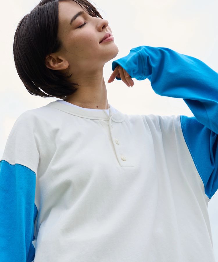 AOZORA BLUE HEAVEN(アオゾラ ブルー ヘヴン) |AOZORA 10s 天竺ベースボールヘンリー(MENS)
