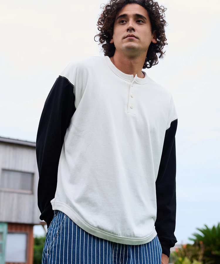 AOZORA BLUE HEAVEN(アオゾラ ブルー ヘヴン) |AOZORA 10s 天竺ベースボールヘンリー(MENS)