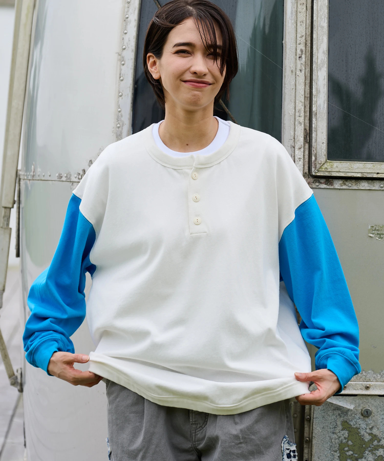 AOZORA BLUE HEAVEN(アオゾラ ブルー ヘヴン) |AOZORA 10s 天竺ベースボールヘンリー(MENS)