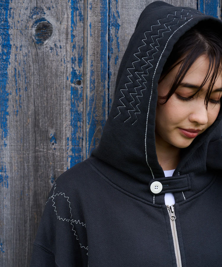 AOZORA BLUE HEAVEN(アオゾラ ブルー ヘヴン) |AOZORA トンプキン裏毛ジグザクステッチZIPパーカ(MENS)