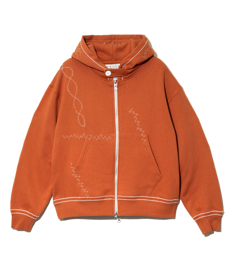 AOZORA BLUE HEAVEN(アオゾラ ブルー ヘヴン) |AOZORA トンプキン裏毛ジグザクステッチZIPパーカ(MENS)
