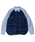 AOZORA BLUE HEAVEN(アオゾラ ブルー ヘヴン) |AOZORA オックスラグランカバーオールシャツ(MENS)