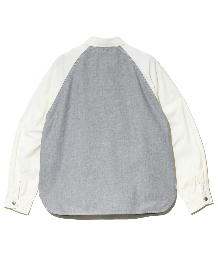 AOZORA BLUE HEAVEN(アオゾラ ブルー ヘヴン) |AOZORA オックスラグランカバーオールシャツ(MENS)