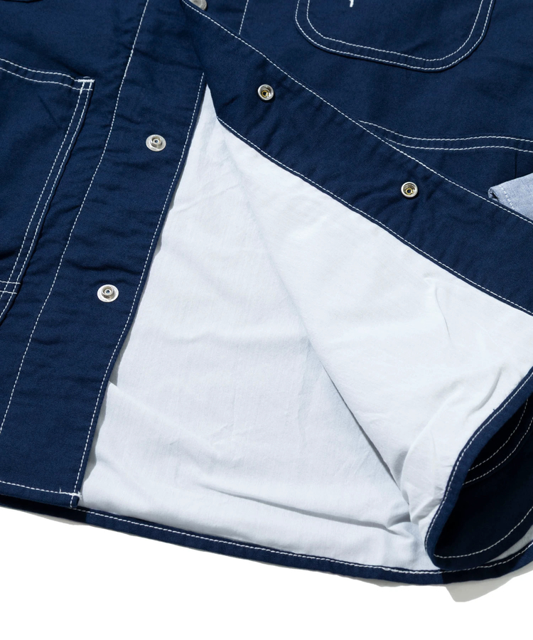 AOZORA BLUE HEAVEN(アオゾラ ブルー ヘヴン) |AOZORA オックスラグランカバーオールシャツ(MENS)